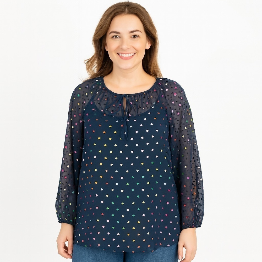 J. crew sheer Polka Dot Top Size XS
